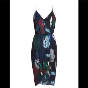 Chelsea28 print Faux Wrap Dress Navy Mixed Very Pretty & Sexy Floral NWT SZ 10